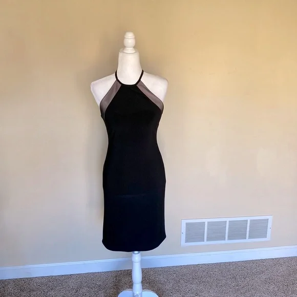 Morgan & Co. Dresses | Morgan & Co. Black and Beige/Nude Color Halter Dress | Color: Black/Tan | Size: 5/6 | Pm-09173550'S Closet